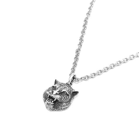 gucci feline head charm|Gucci Feline Head Sterling Silver Necklace .